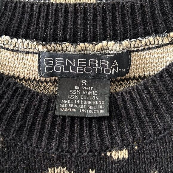 GENERRA Vintage 80’s Men’s Rami and Cotton Patterned Crewneck Sweater Size S - Picture 7 of 9